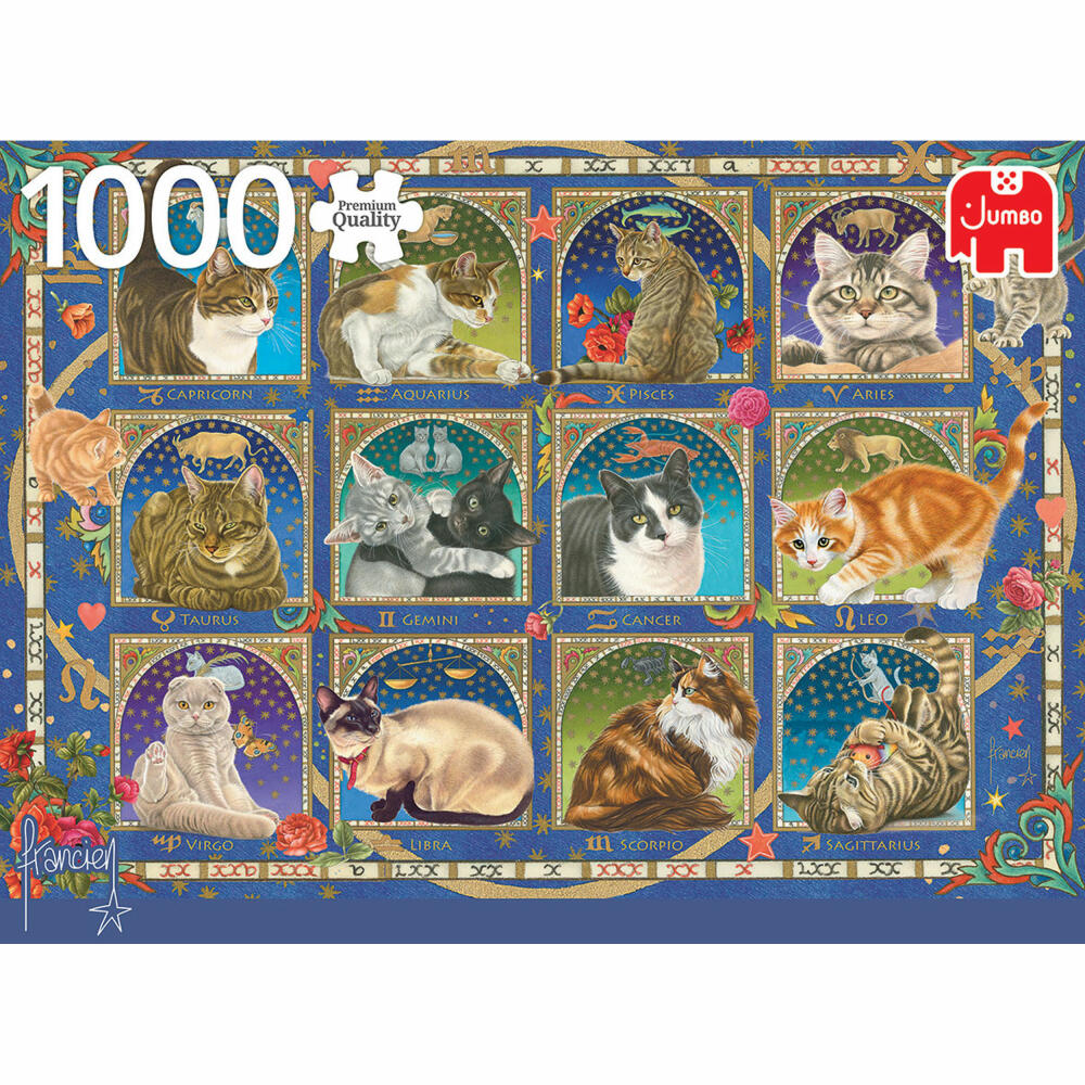 Jumbo Spiele Horoskop-Katzen, Puzzle, Erwachsenenpuzzle, Puzzlespiel, 1000 Teile, 18853