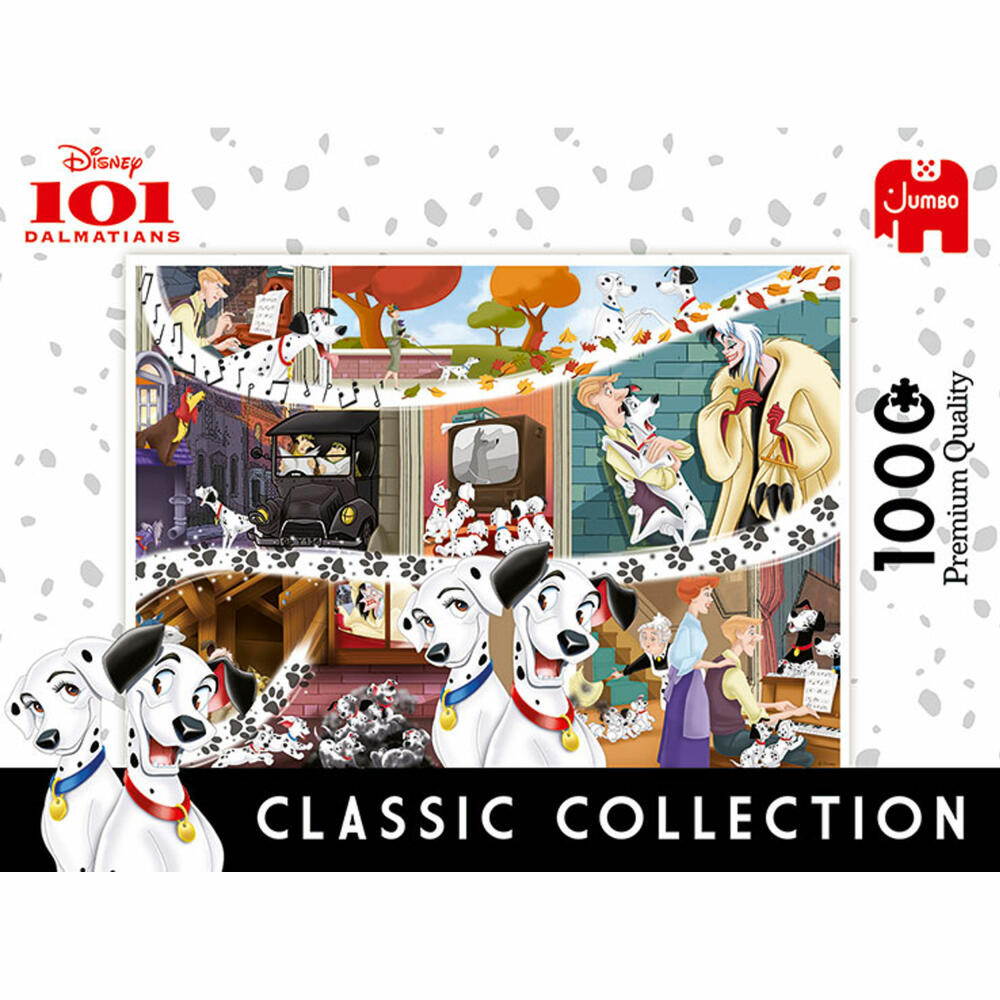 Jumbo Spiele Disney Classic Collection 101 Dalmatiner, Puzzle, Erwachsenenpuzzle, Puzzlespiel, 1000 Teile, 19487