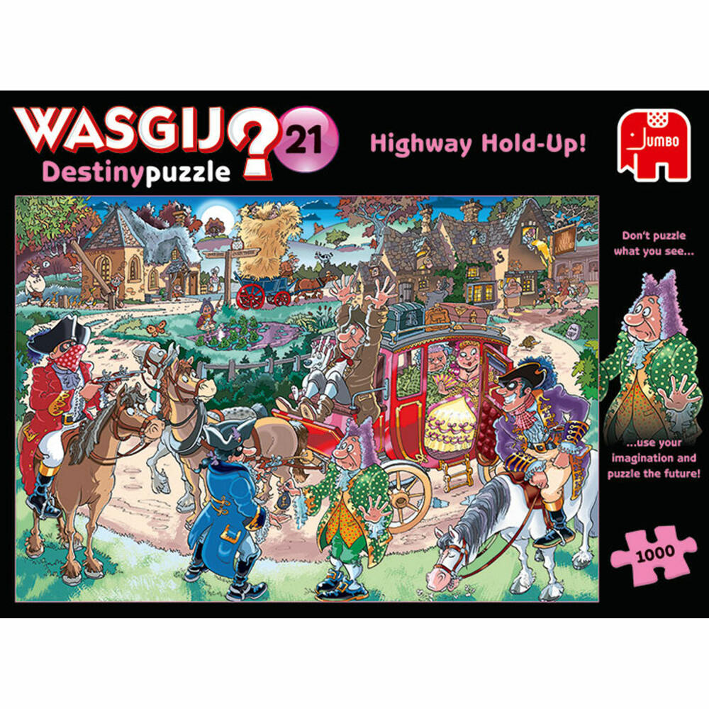 Jumbo Spiele Wasgij Destiny 21 - Autobahn-Überfall!, Puzzle, Erwachsenenpuzzle, Puzzlespiel, 1000 Teile, 19180