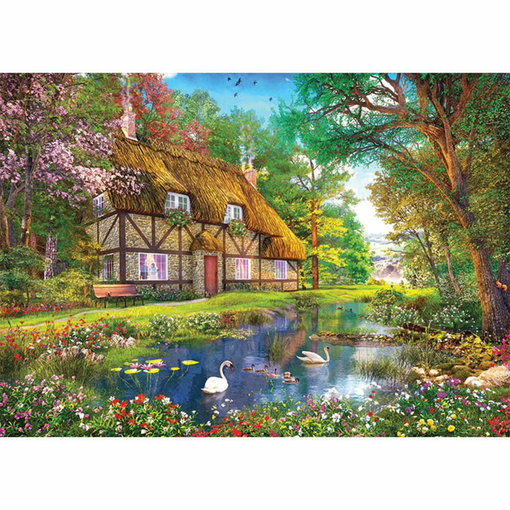 Jumbo Spiele Falcon Waterside Cottage, Puzzle, Erwachsenenpuzzle, Puzzlespiel, 1000 Teile, 11350