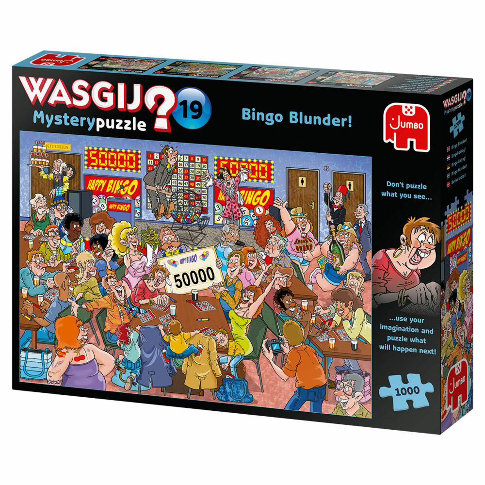 Jumbo Spiele Wasgij Mystery 19 Bingo-Betrug!, Puzzle, Mysterypuzzle, Rätsel, 1000 Teile, 19182