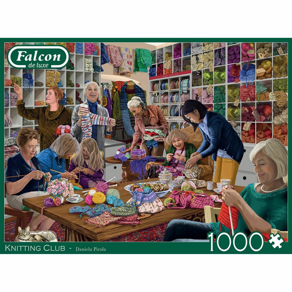 Jumbo Spiele Falcon Knitting Club, Puzzle, Erwachsenenpuzzle, Puzzlespiel, 1000 Teile, 11369