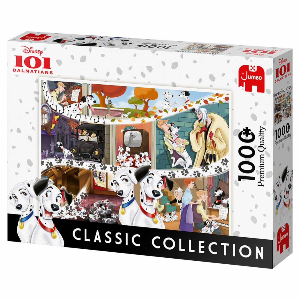 Jumbo Spiele Disney Classic Collection 101 Dalmatiner, Puzzle, Erwachsenenpuzzle, Puzzlespiel, 1000 Teile, 19487