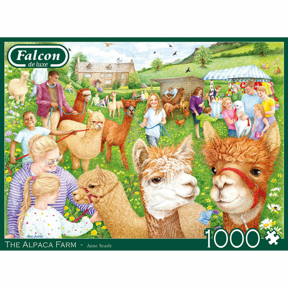 Jumbo Spiele Falcon The Alpaca Farm, Puzzle, Erwachsenenpuzzle, Puzzlespiel, 1000 Teile, 11374