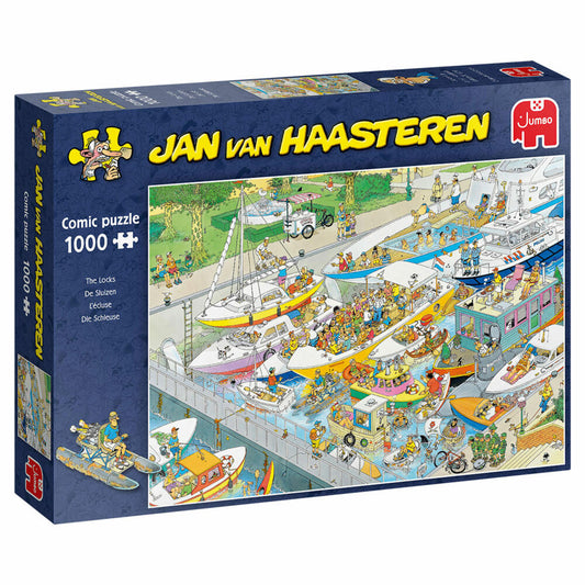 Jumbo Spiele Jan van Haasteren - Schleuse, Puzzle, Erwachsenenpuzzle, Puzzlespiel, 1000 Teile, 19067