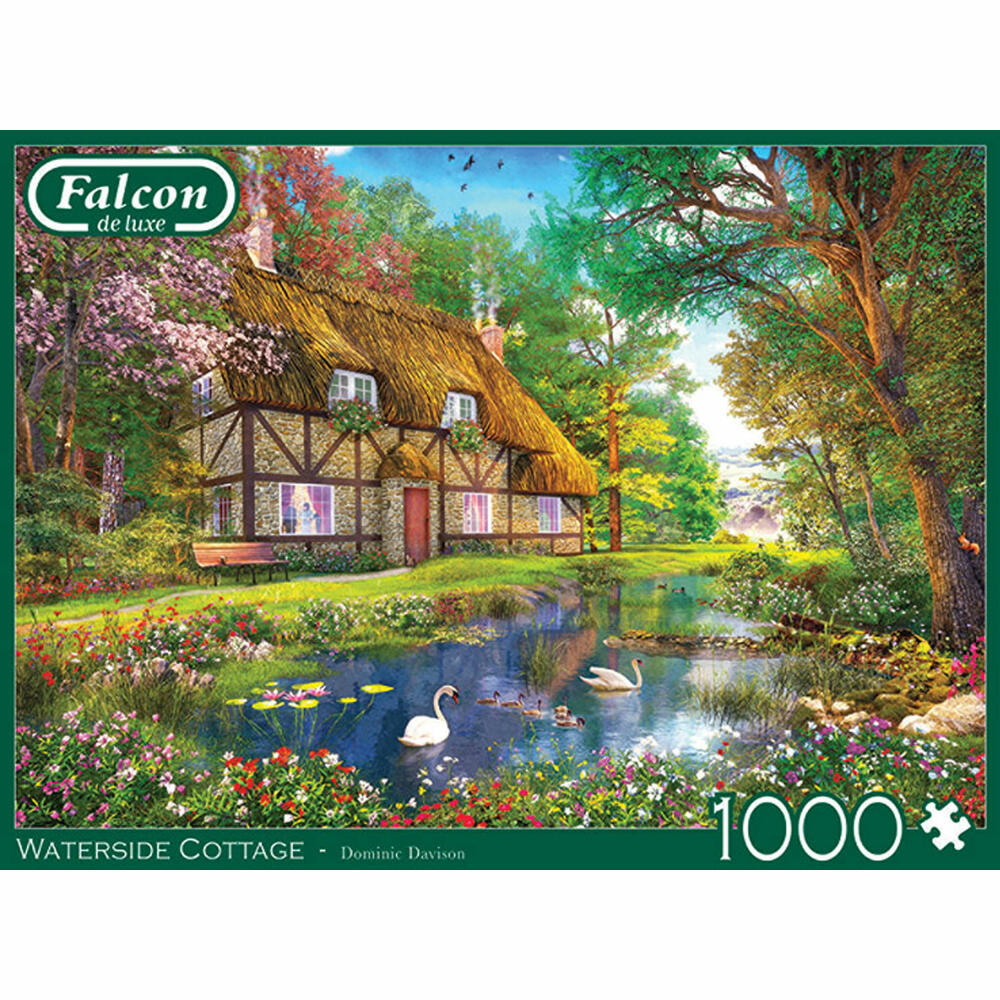 Jumbo Spiele Falcon Waterside Cottage, Puzzle, Erwachsenenpuzzle, Puzzlespiel, 1000 Teile, 11350