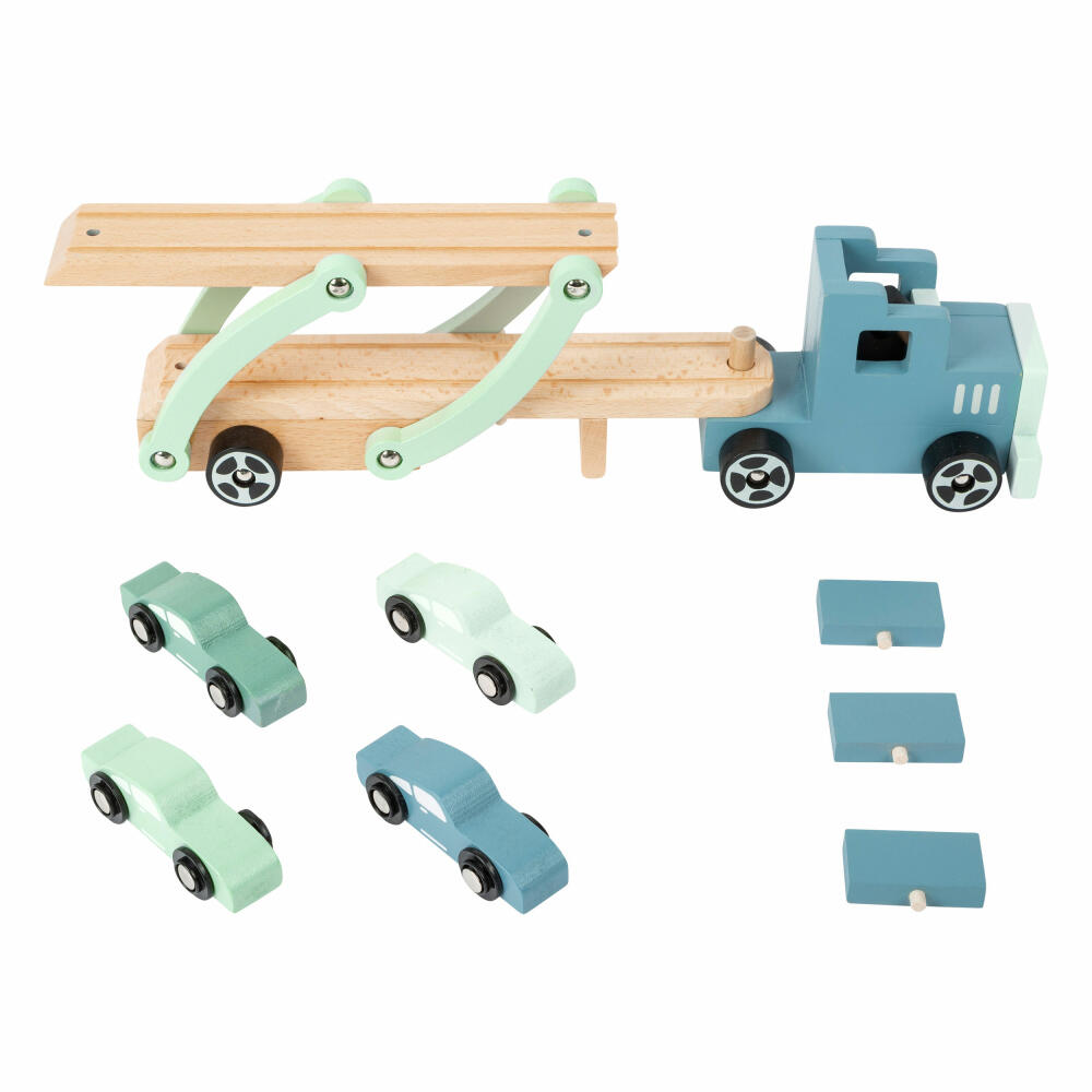 Legler Spielzeug-Autotransporter Chicago, Transporter für Spielzeugautos, Truck, Holz, 11510