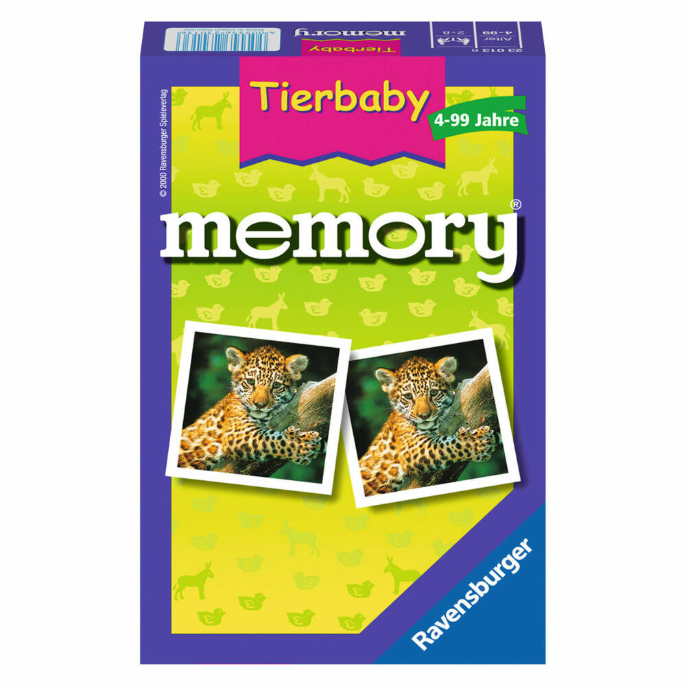 Ravensburger Mitbringspiele Tierbaby memory, Legekartenspiel, Merkspiel, Suchspiel, Kinderspiel, Kinder Spiel, 23013 6