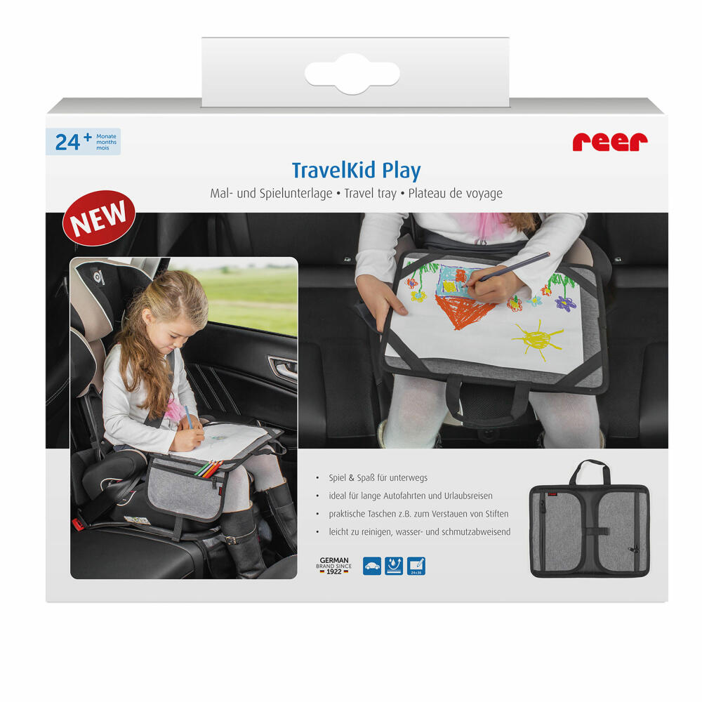 reer TravelKid Play Mal- und Spielunterlage, Reisetisch, Spieltisch, Auto, Kinder, Unterlage, 86091