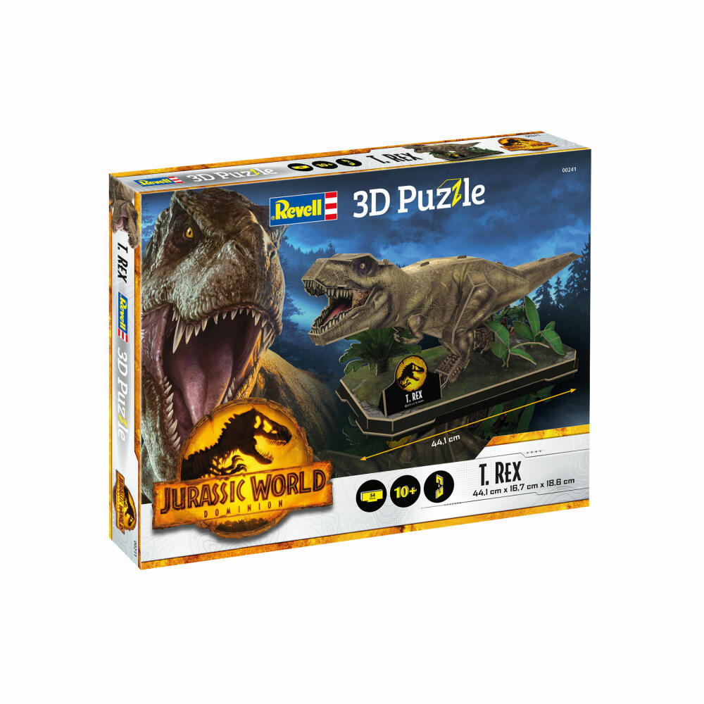 Revell 3D Puzzle Jurassic World Dominion T-Rex, Tyrannosaurus, Dinosaurier, 45 Teile, ab 10 Jahre, 00241