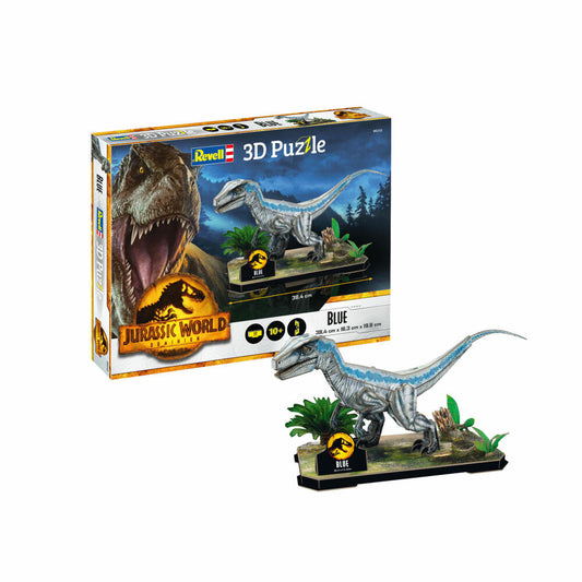 Revell 3D Puzzle Jurassic World Dominion Blue, Raptor, Dinosaurier, Dino, 58 Teile, ab 10 Jahre, 00243