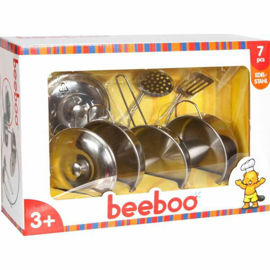 BeeBoo Kitchen Edelstahl Topfset, 7-tlg., Topf, Kinderküchen, Zubehör, Spielzeug, Kinder, ab 3 Jahre, 47020981