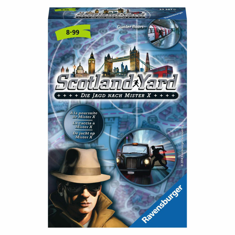 Ravensburger Mitbringspiele Scotland Yard, Taktikspiel, Strategiespiel, Detektiv-Spiel, Ratespiel, Kinderspiel, Kinder Spiel, 23381 6