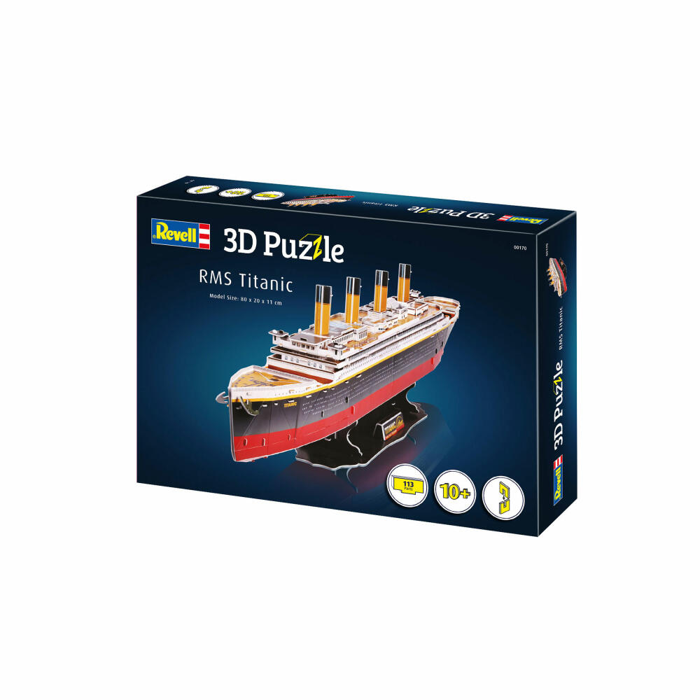 Revell 3D Puzzle RMS Titanic, Passagierschiff, Schiff, 113 Teile, ab 10 Jahren, 00170