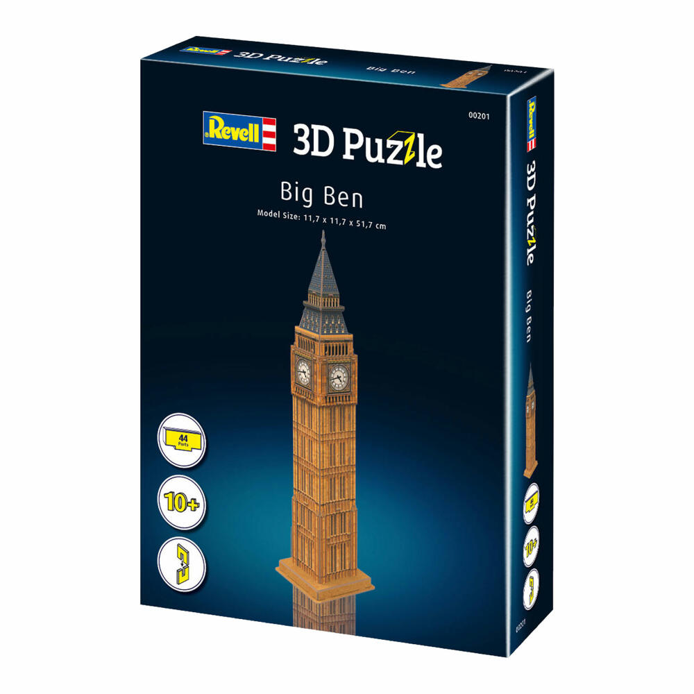 Revell 3D Puzzle Big Ben, Uhrturm von London, Elizabeth Tower, 44 Teile, ab 10 Jahren, 00201