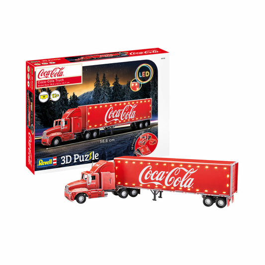 Revell 3D Puzzle Coca-Cola Truck, LED Edition, mit Beleuchtung, 168 Teile, ab 12 Jahre, 00152