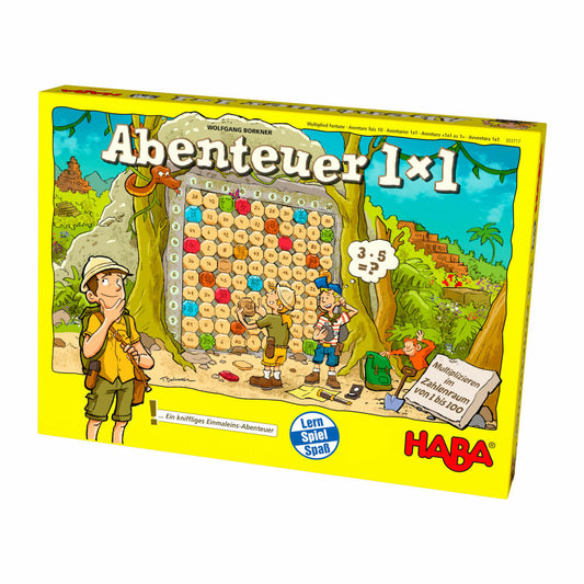 HABA Abenteuer 1x1, Lernspiel, Brettspiel, Rästelspiel, Kinder Spiele, Spielzeug, 303717