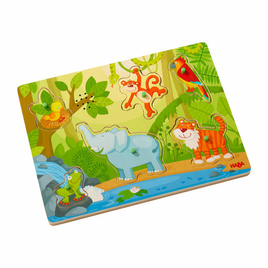 HABA Sound-Puzzle Im Dschungel, Greifpuzzle, Kinder Spielzeug, Ab 2 Jahre, 303181