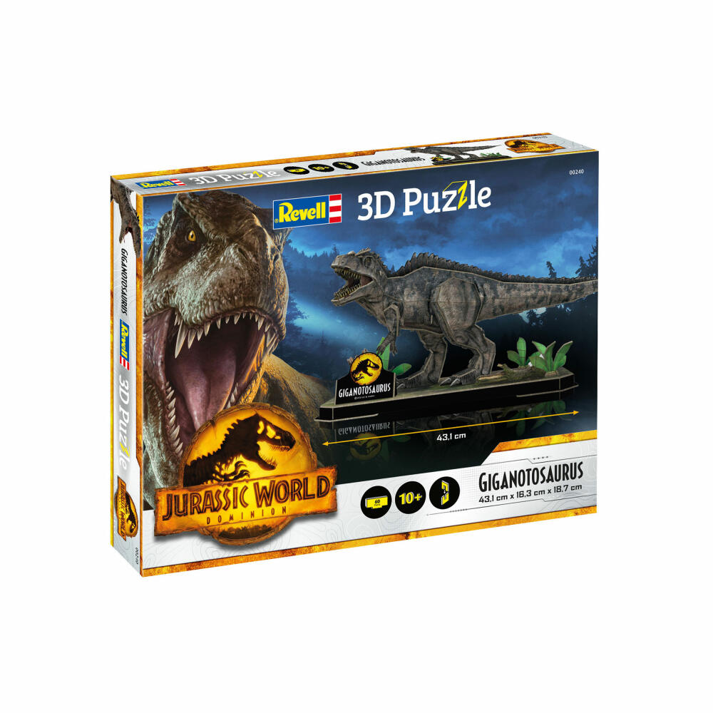 Revell 3D Puzzle Jurassic World Dominion Dinosaur 1, Giganotosaurus, 60 Teile, ab 10 Jahre, 00240