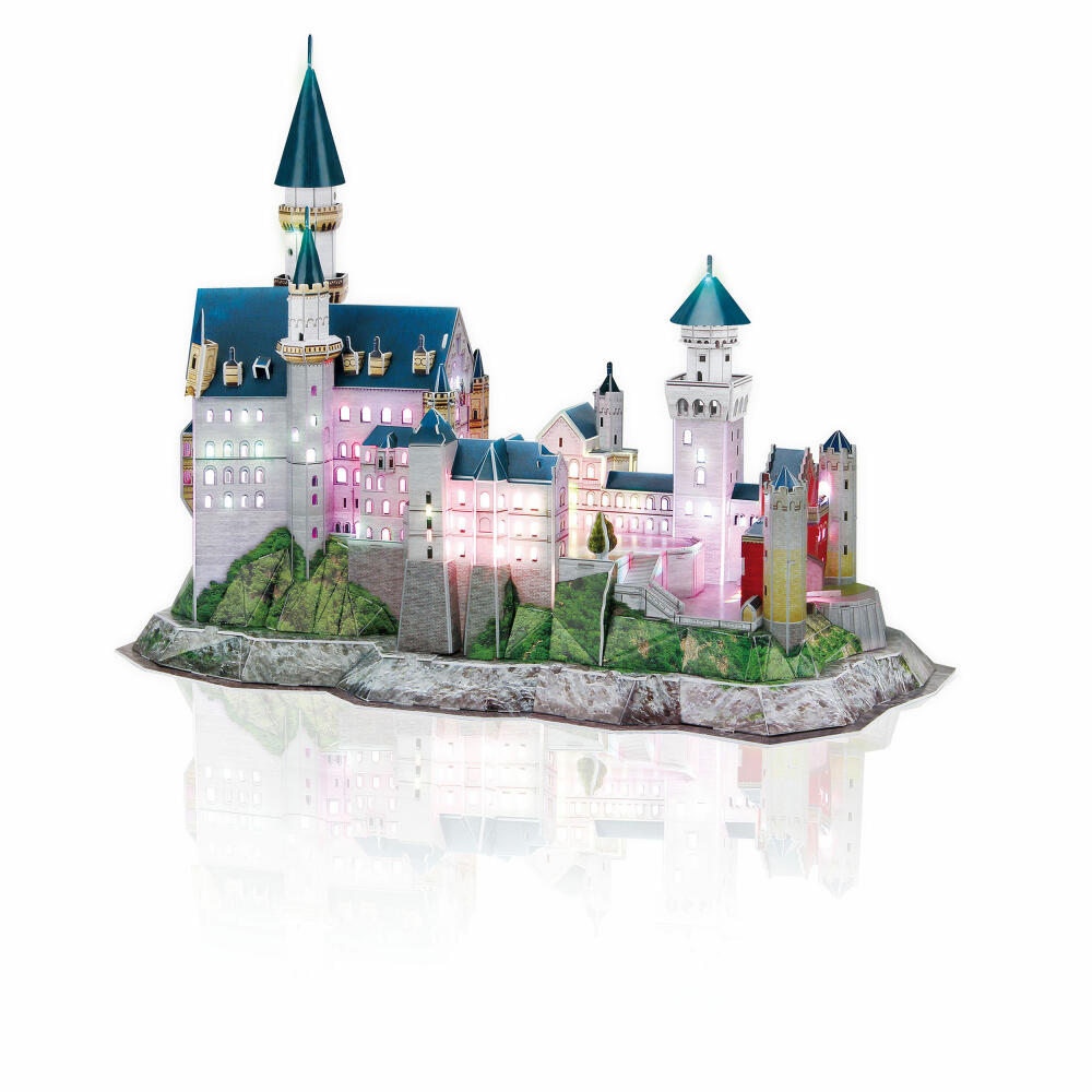 Revell 3D Puzzle Schloss Neuschwanstein, LED Edition, mit Beleuchtung, 128 Teile, ab 10 Jahren, 00151