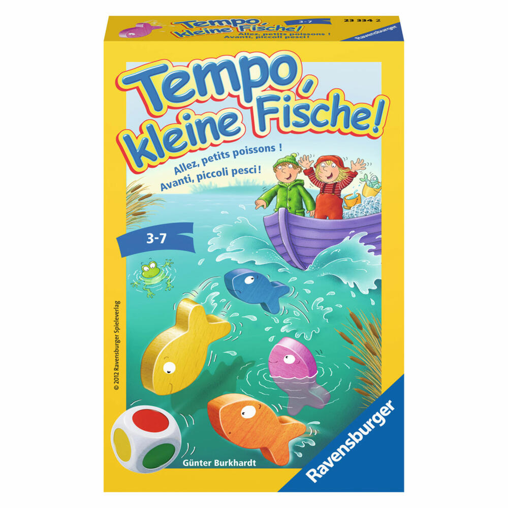 Ravensburger Mitbringspiele Tempo, Kleine Fische!, Farbwürfelspiel, Würfelspiel, Würfellaufspiel, Kinderspiel, Kinder Spiel, 23334 2