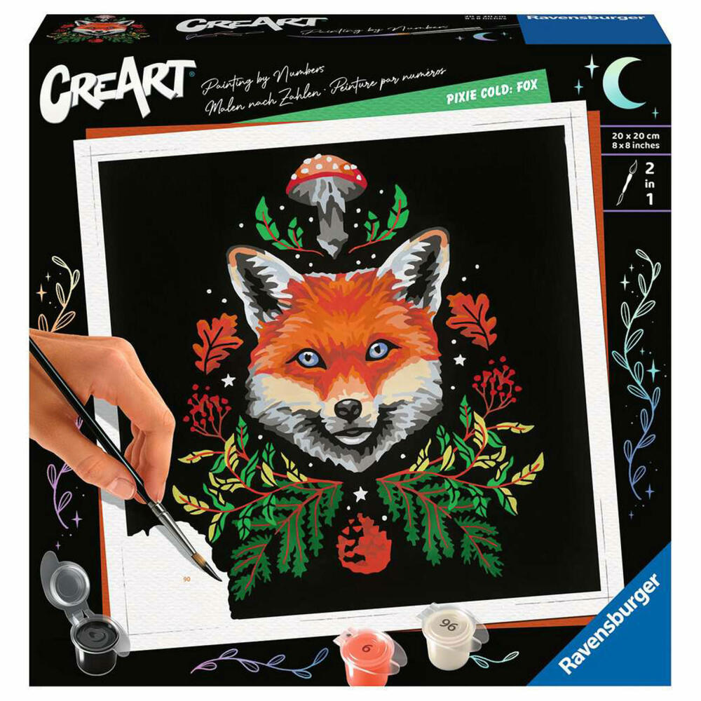 Ravensburger CreArt Pixie Cold: Fox, Malen nach Zahlen, Malset, Malvorlage, Malen, 23511