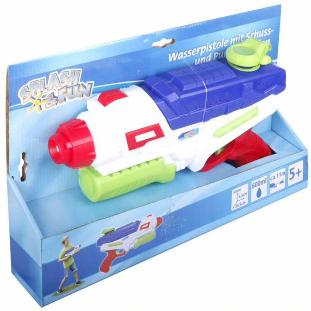 Splash&Fun Splash & FUn Wasserpistole, Schuss- und Pumpfunktion, 34 cm