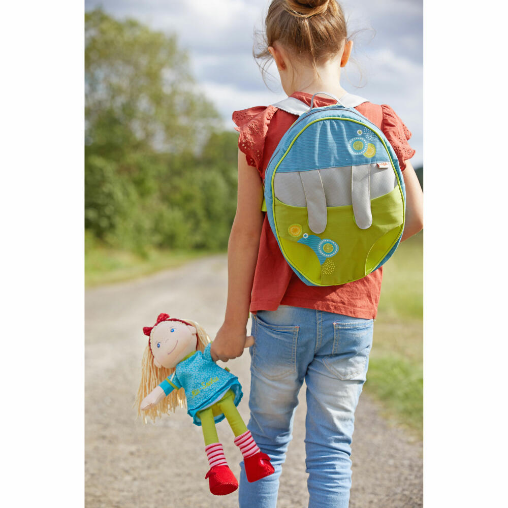 HABA Kinder-Puppenrucksack Sommerwiese, Rucksack für Puppen bis 30 cm, Kunststoff, Polyester, 305975