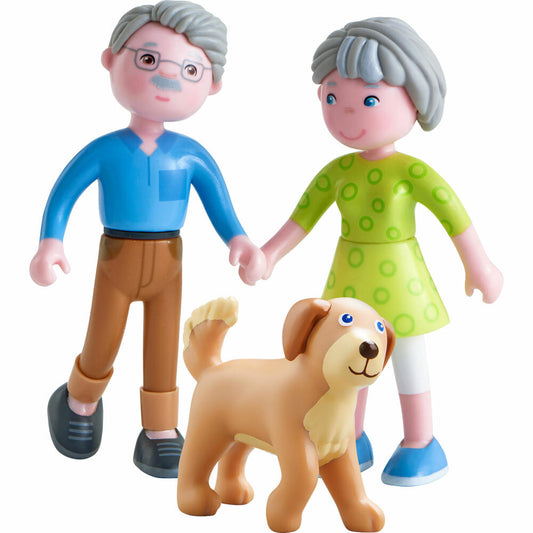 HABA Little Friends - Spielset Großeltern, Spielfiguren, Oma, Opa, Hund, 306147