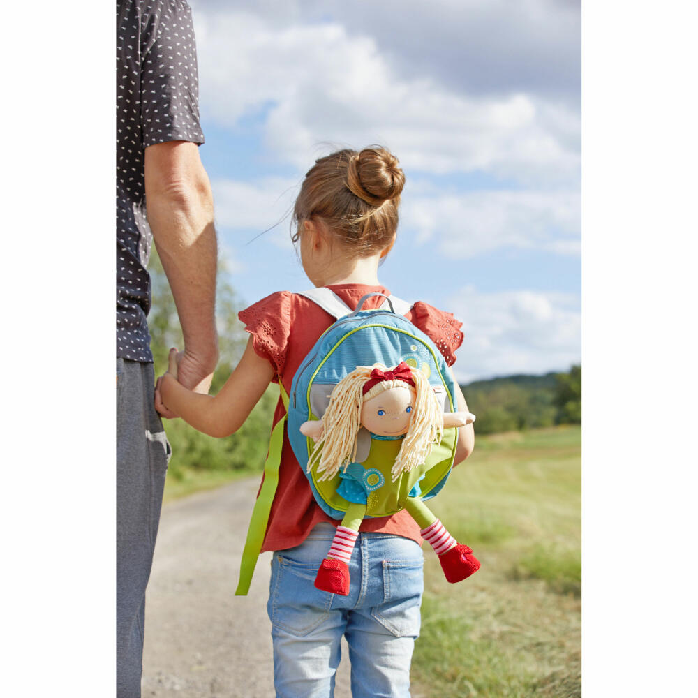 HABA Kinder-Puppenrucksack Sommerwiese, Rucksack für Puppen bis 30 cm, Kunststoff, Polyester, 305975