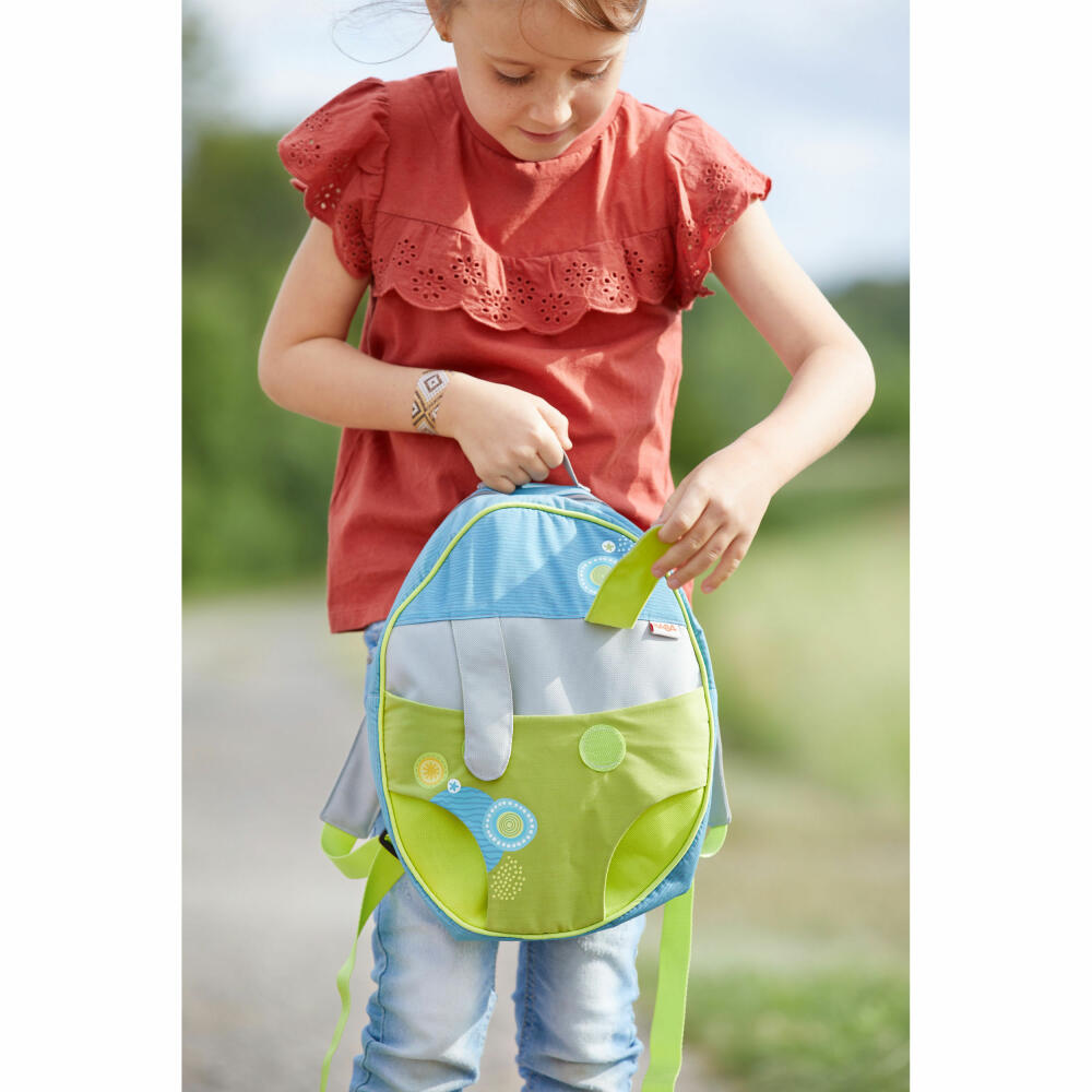 HABA Kinder-Puppenrucksack Sommerwiese, Rucksack für Puppen bis 30 cm, Kunststoff, Polyester, 305975