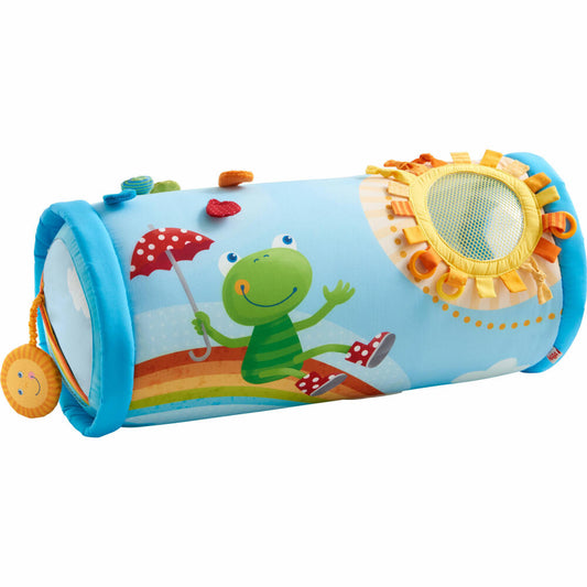 HABA Krabbelrolle Regenbogenwelt, Baby Spielrolle mit Tast-Elementen, ab 6 Monaten, 306029