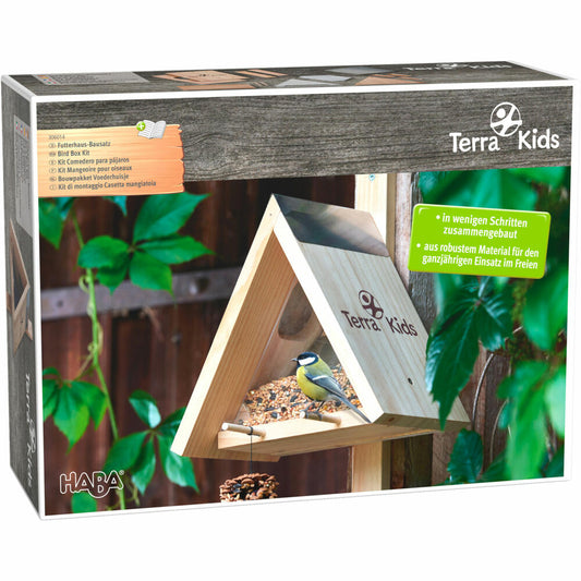 HABA Terra Kids Futterhaus-Bausatz, Vogelhaus, Futterstelle, 27.5 x 17 x 25 cm, ab 6 Jahren, 306014