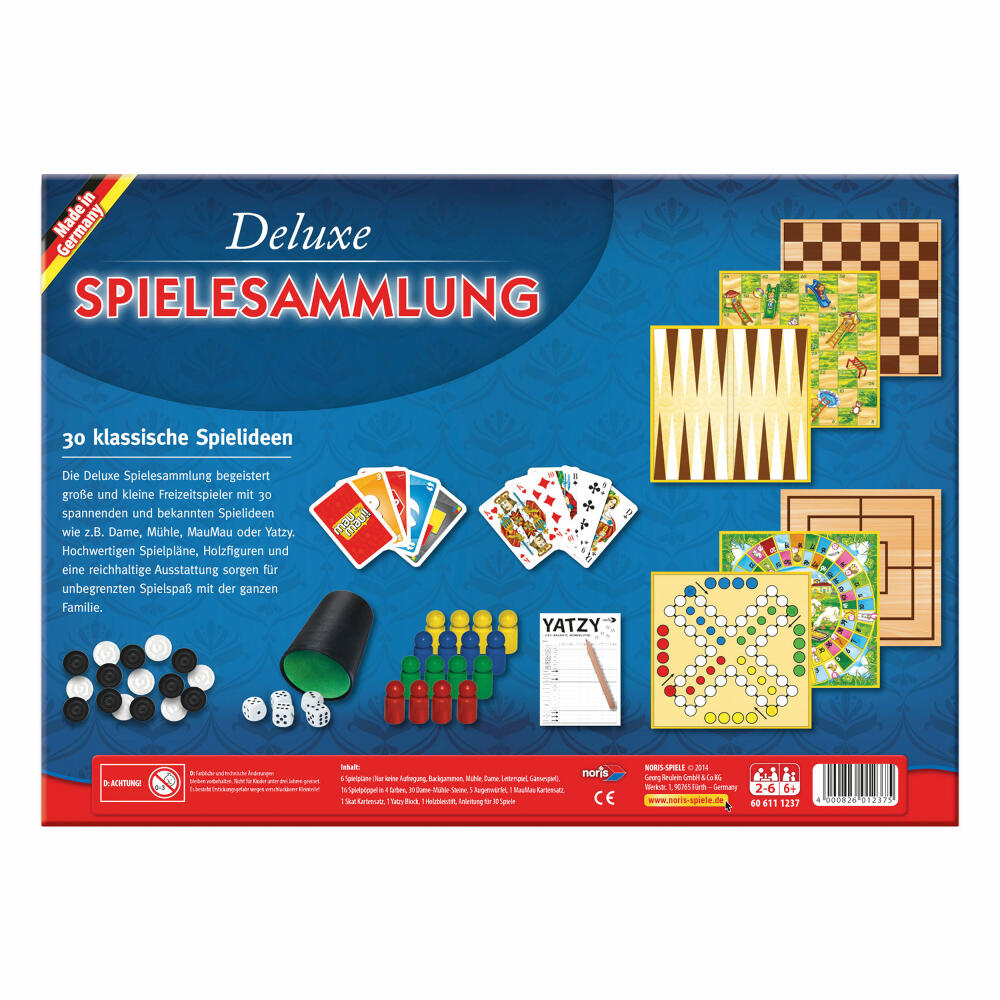 Noris Deluxe Spielesammlung, Spiele Box, Brettspiel, Kartenspiel, Würfelspiel, Spiel, 606111237