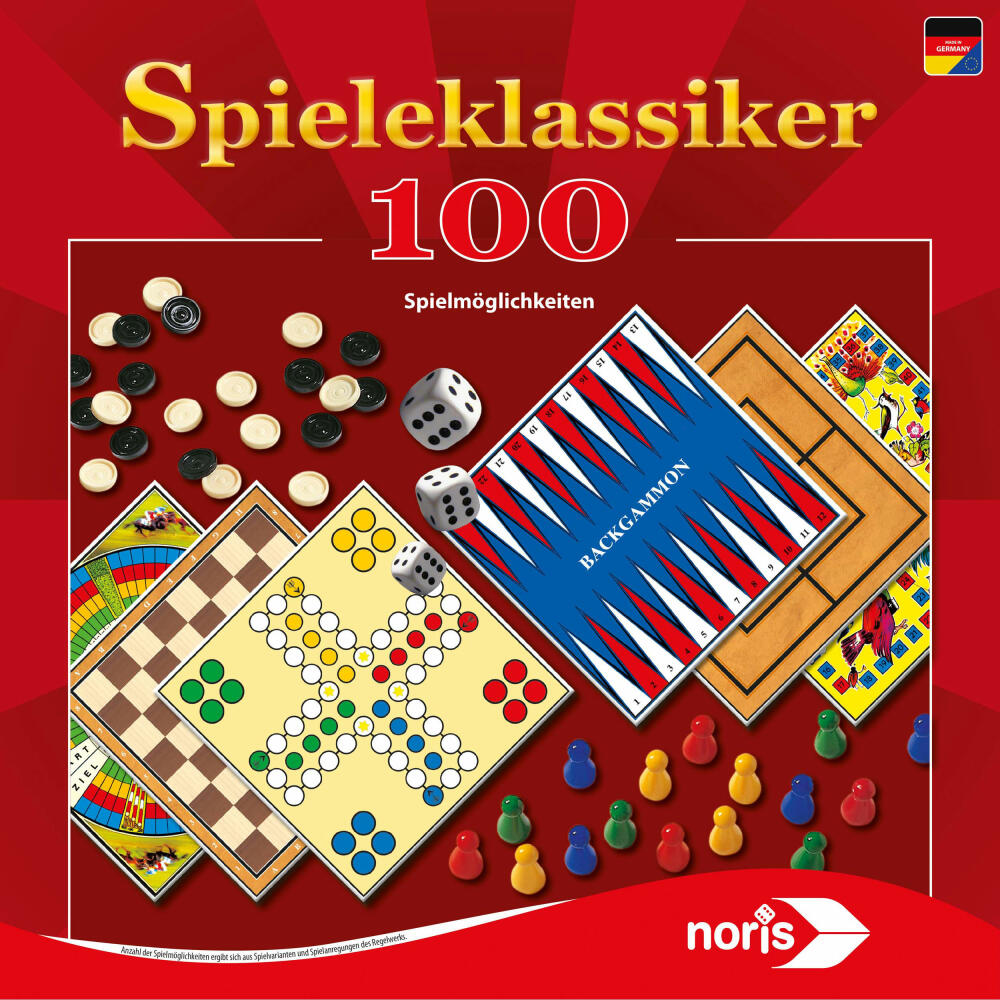 Noris Spieleklassiker, Spielesammlung, Brettspiel, Familien, Spiel, 100 Spielmöglichkeiten, 606111686