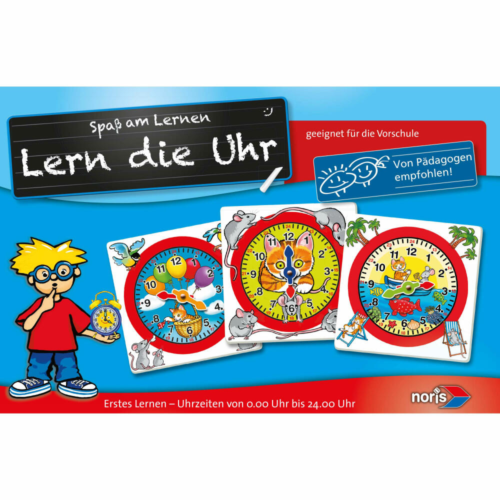 Noris Lern die Uhr, Lernspiel, Puzzle, Kartenspiel, Uhrzeit, Uhrzeiten, Kinder, Spiel, 606076152