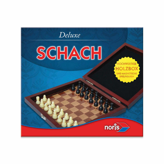 Noris Deluxe Reisespiel Schach, Strategiespiel, Brettspiel, Familien, Kinder, Spiel, 606108005