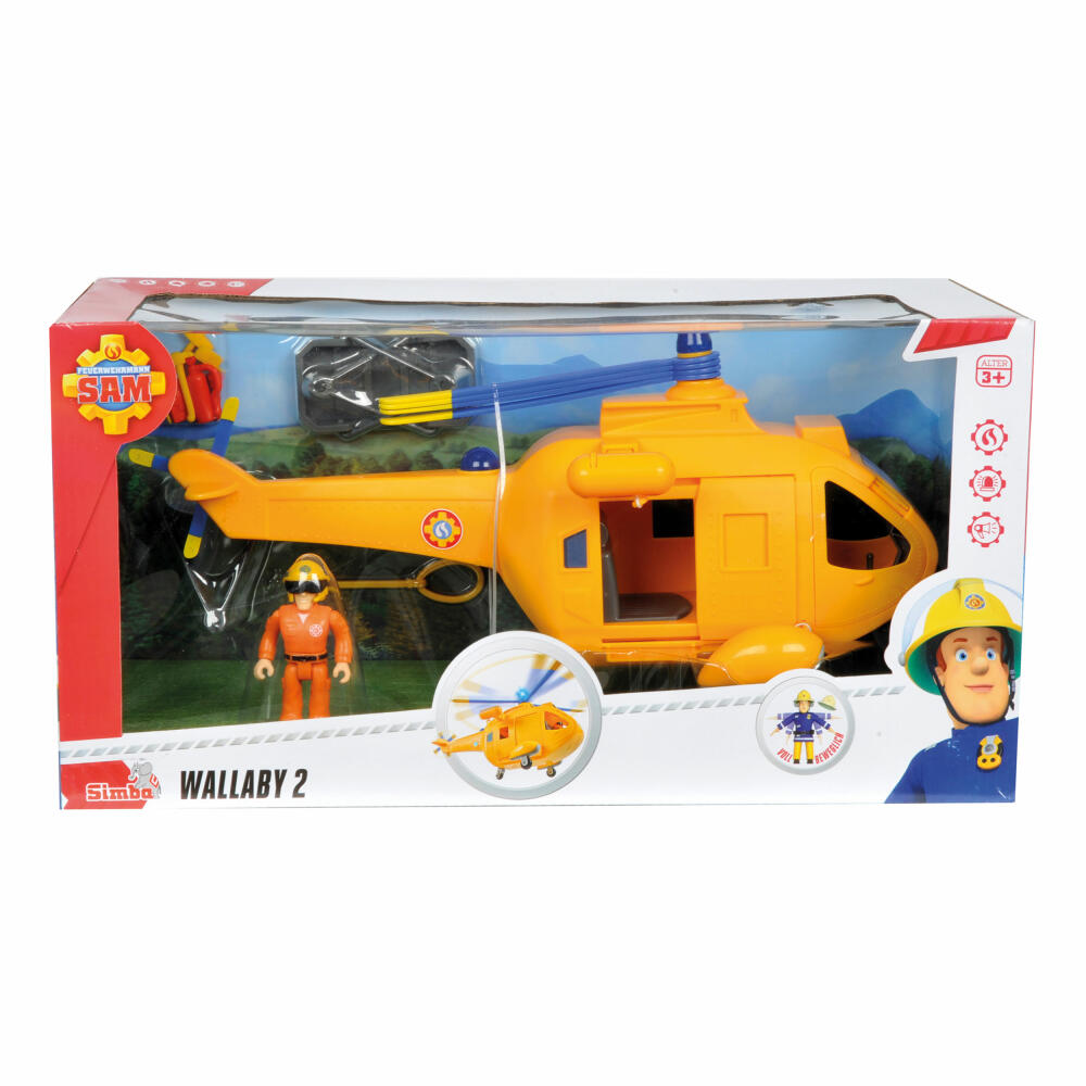 Simba Feuerwehrmann Sam, Hubschrauber Wallaby II mit Figur, Helikopter, Spielzeug, Kunststoff, 109251002