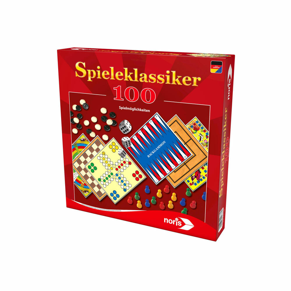 Noris Spieleklassiker, Spielesammlung, Brettspiel, Familien, Spiel, 100 Spielmöglichkeiten, 606111686