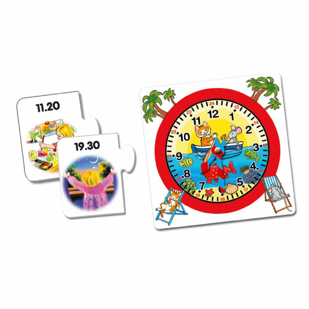 Noris Lern die Uhr, Lernspiel, Puzzle, Kartenspiel, Uhrzeit, Uhrzeiten, Kinder, Spiel, 606076152