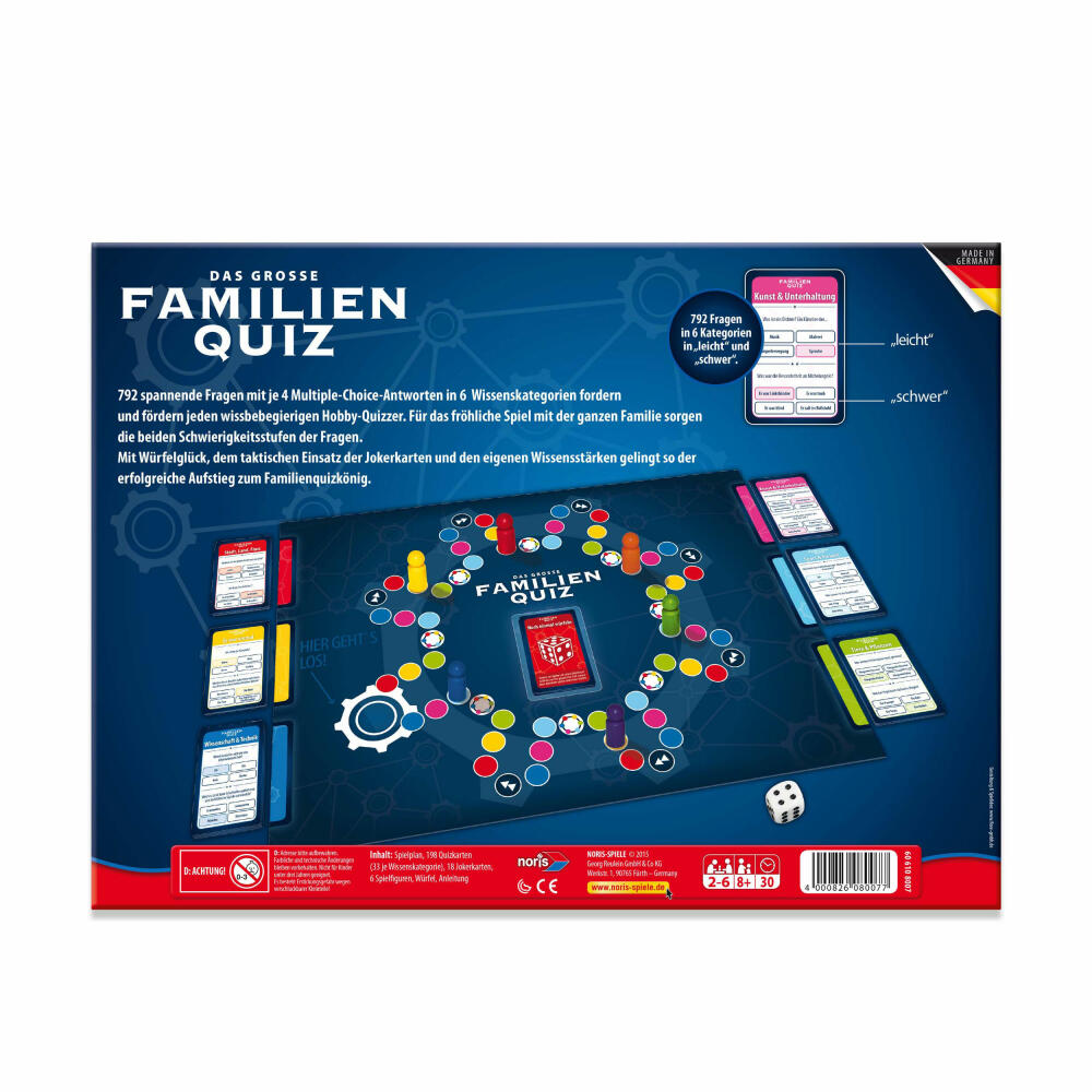 Noris Das große Familienquiz, Quiz, Ratespiel, Fragenspiel, Familien, Kinder, Spiel, 606108007