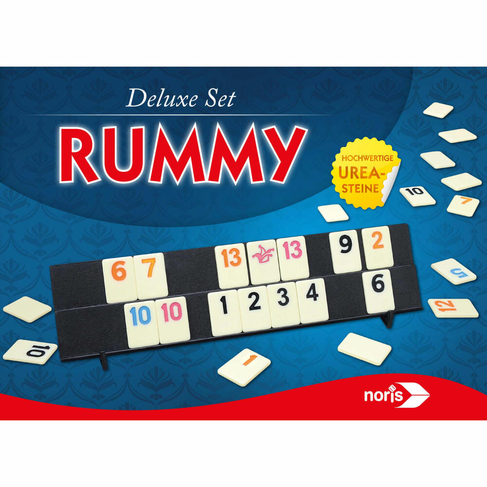 Noris Deluxe Set Rummy, Zahlenspiel, Legespiel, Zahlen, Kinder, Familien, Spiel, 606101779