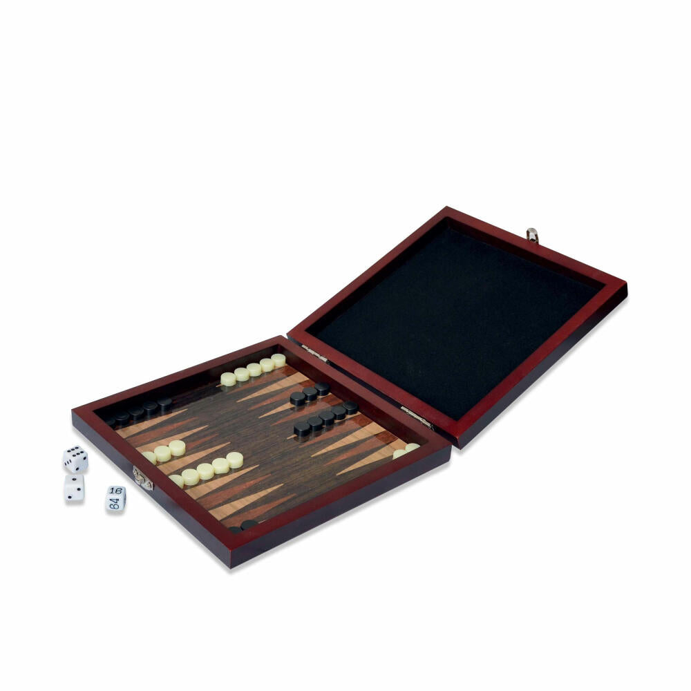 Noris Deluxe Reisespiel Backgammon, Strategiespiel, Brettspiel, Familien, Kinder, Spiel, 606108004