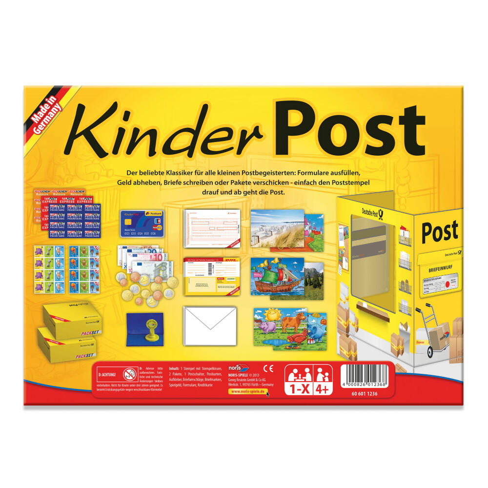 Noris Kinderpost, Postbote, Post, Briefmarken, Poststelle, Spielzeug, Kunststoff, 606011236