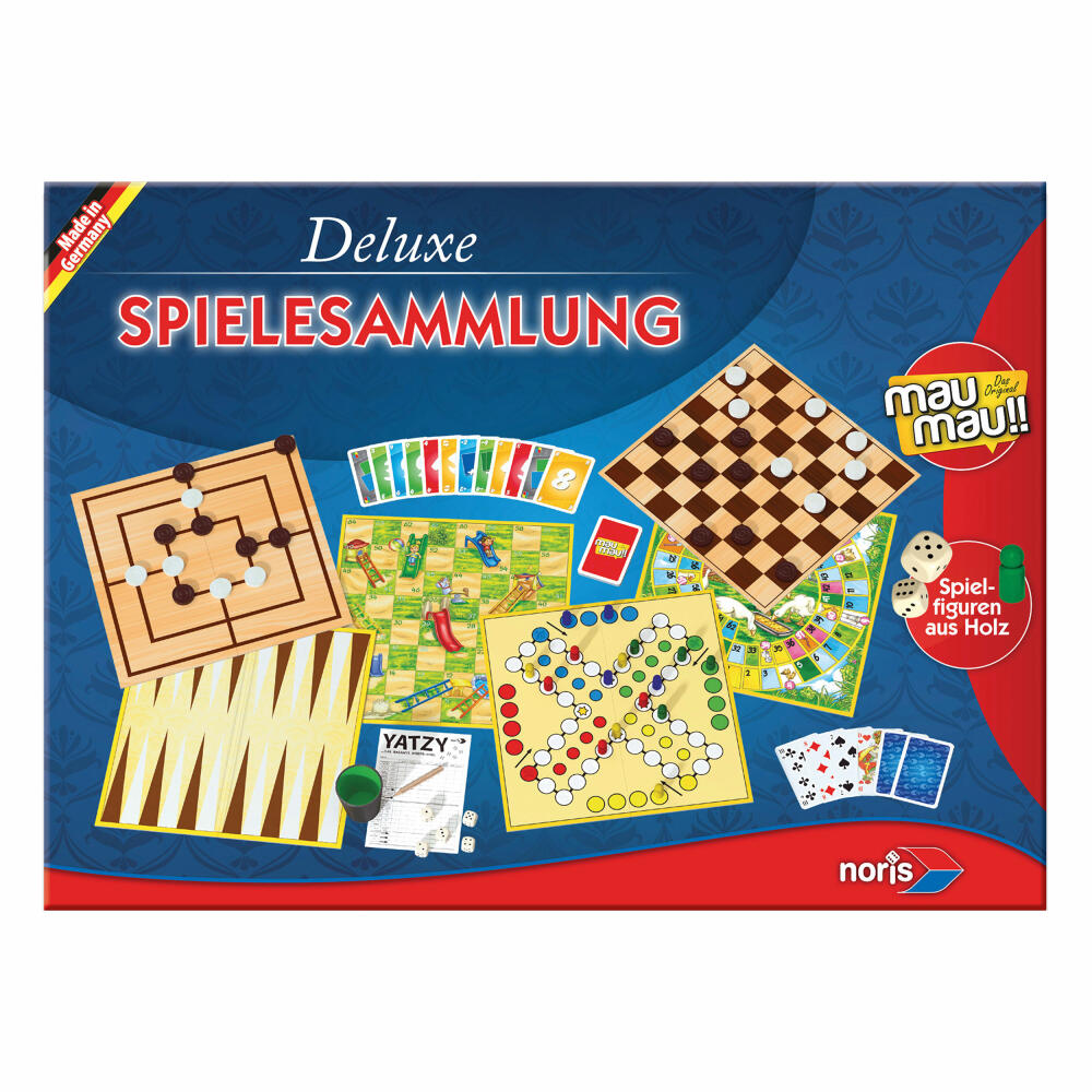 Noris Deluxe Spielesammlung, Spiele Box, Brettspiel, Kartenspiel, Würfelspiel, Spiel, 606111237