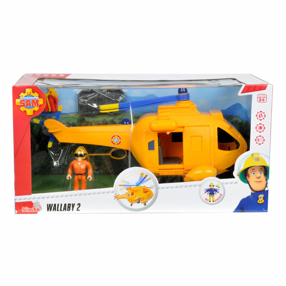 Simba Feuerwehrmann Sam, Hubschrauber Wallaby II mit Figur, Helikopter, Spielzeug, Kunststoff, 109251002