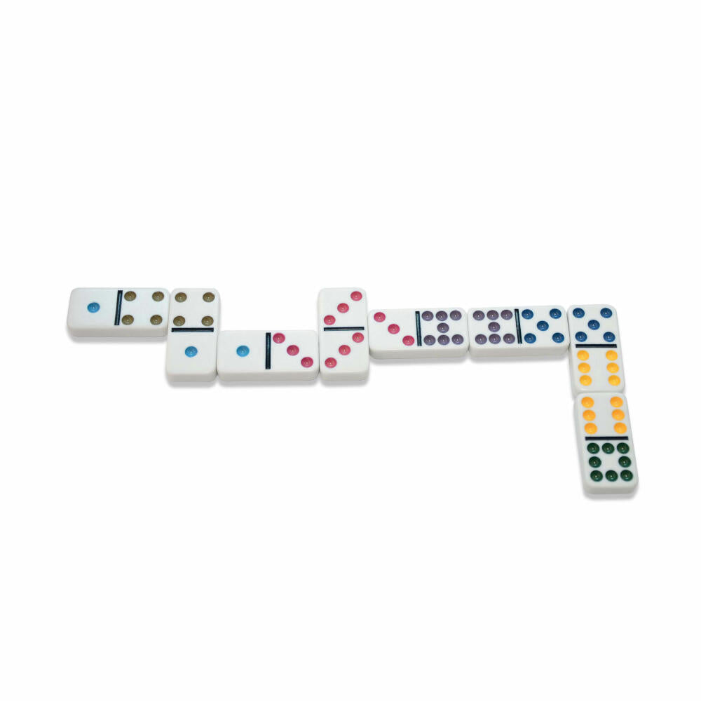 Noris Deluxe Doppel 9 Domino, Dominosteine, Legespiel, Familien, Kinder, Spiel, 606108003