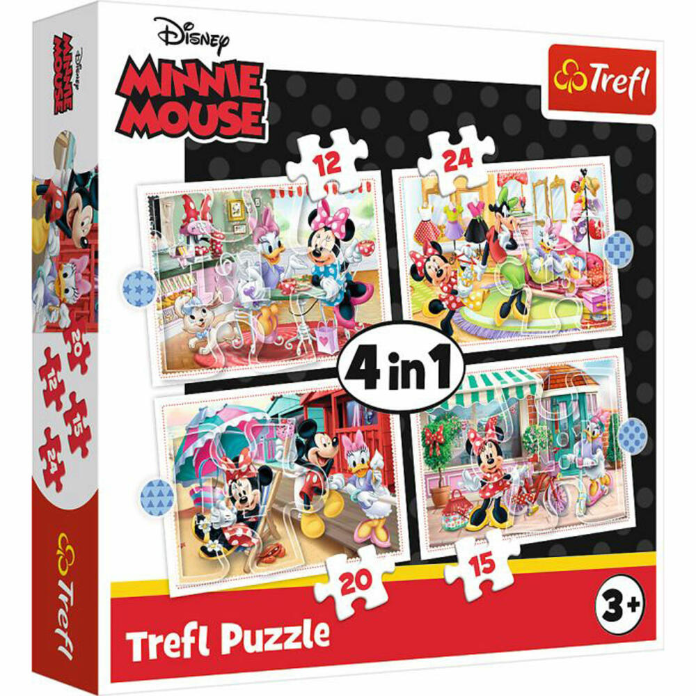 TREFL 34355 4 in 1 Puzzle 12,15, 20, 24 Teile  - Disney Mickie Mouse