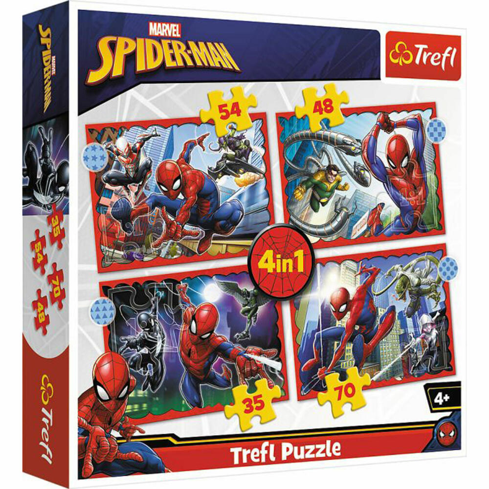 TREFL 34384 4 in 1 Puzzle 35, 48, 54, 70 Teile -  Spiderman