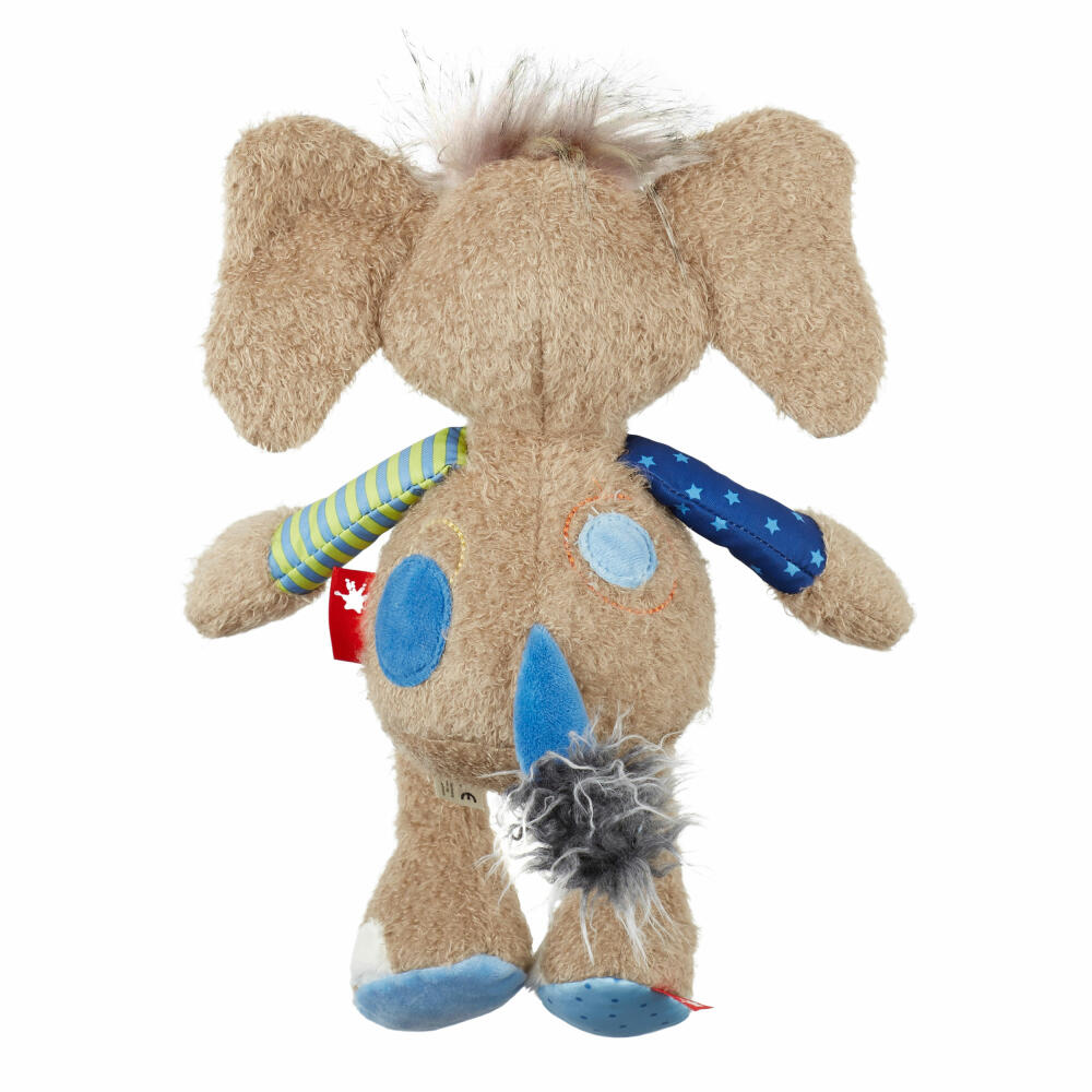 sigikid Patchwork Sweety Elefant, Kuscheltier, Plüschtier, Stofftier, Polyester, 26 cm, Blau, 42962